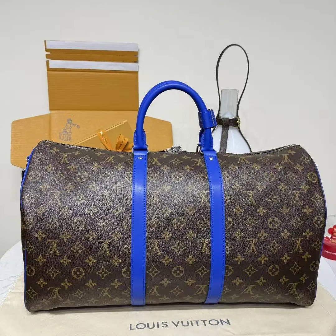M12633 Keepall Bandoulière 50 Monogram Macassar Coated Canvas Travel Bag