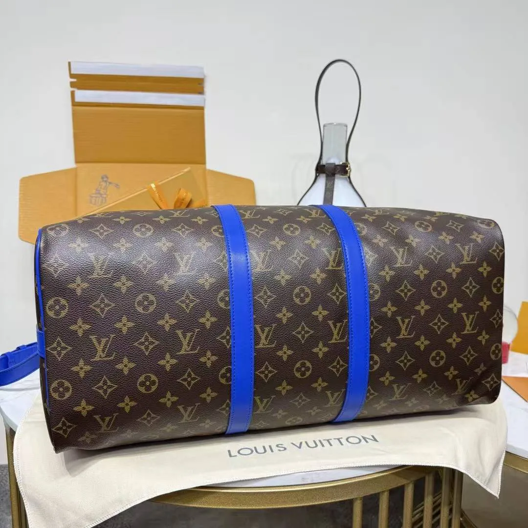 M12633 Keepall Bandoulière 50 Monogram Macassar Coated Canvas Travel Bag