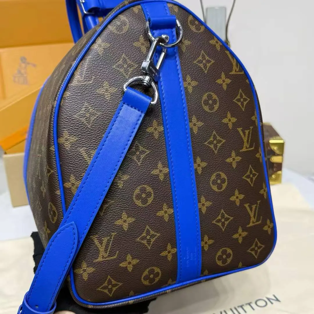 M12633 Keepall Bandoulière 50 Monogram Macassar Coated Canvas Travel Bag