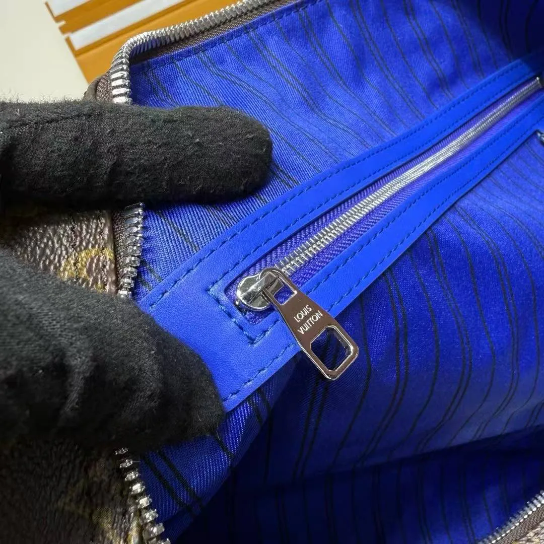 M12633 Keepall Bandoulière 50 Monogram Macassar Coated Canvas Travel Bag
