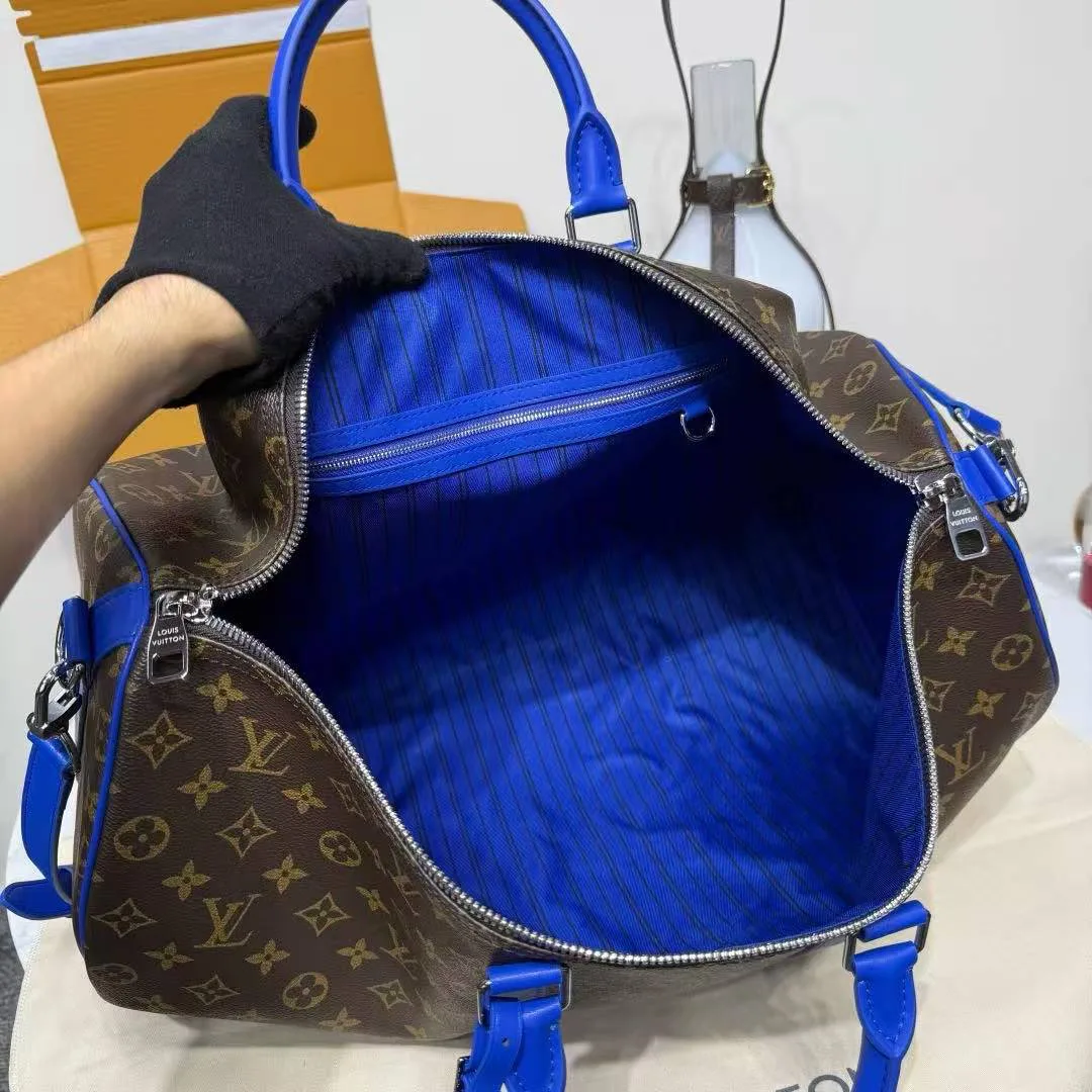 M12633 Keepall Bandoulière 50 Monogram Macassar Coated Canvas Travel Bag