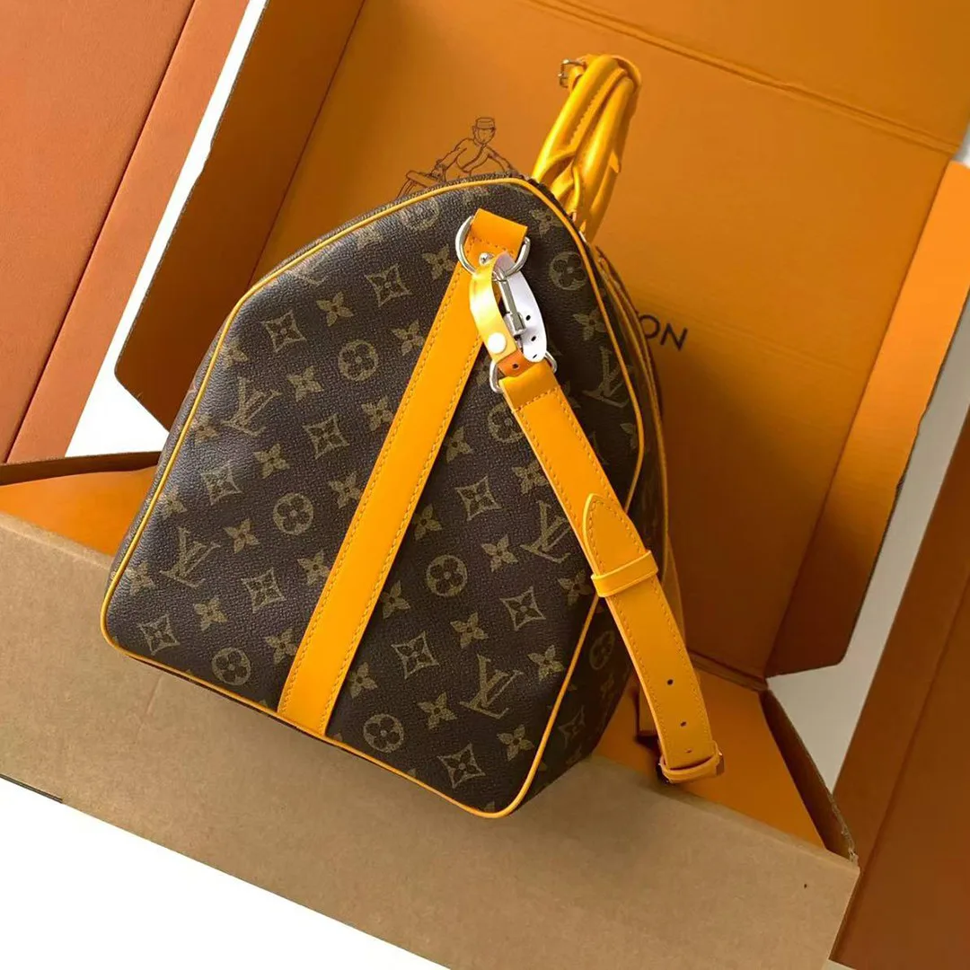 M12634 Keepall Bandoulière 50 Monogram Macassar Coated Canvas Travel Bag