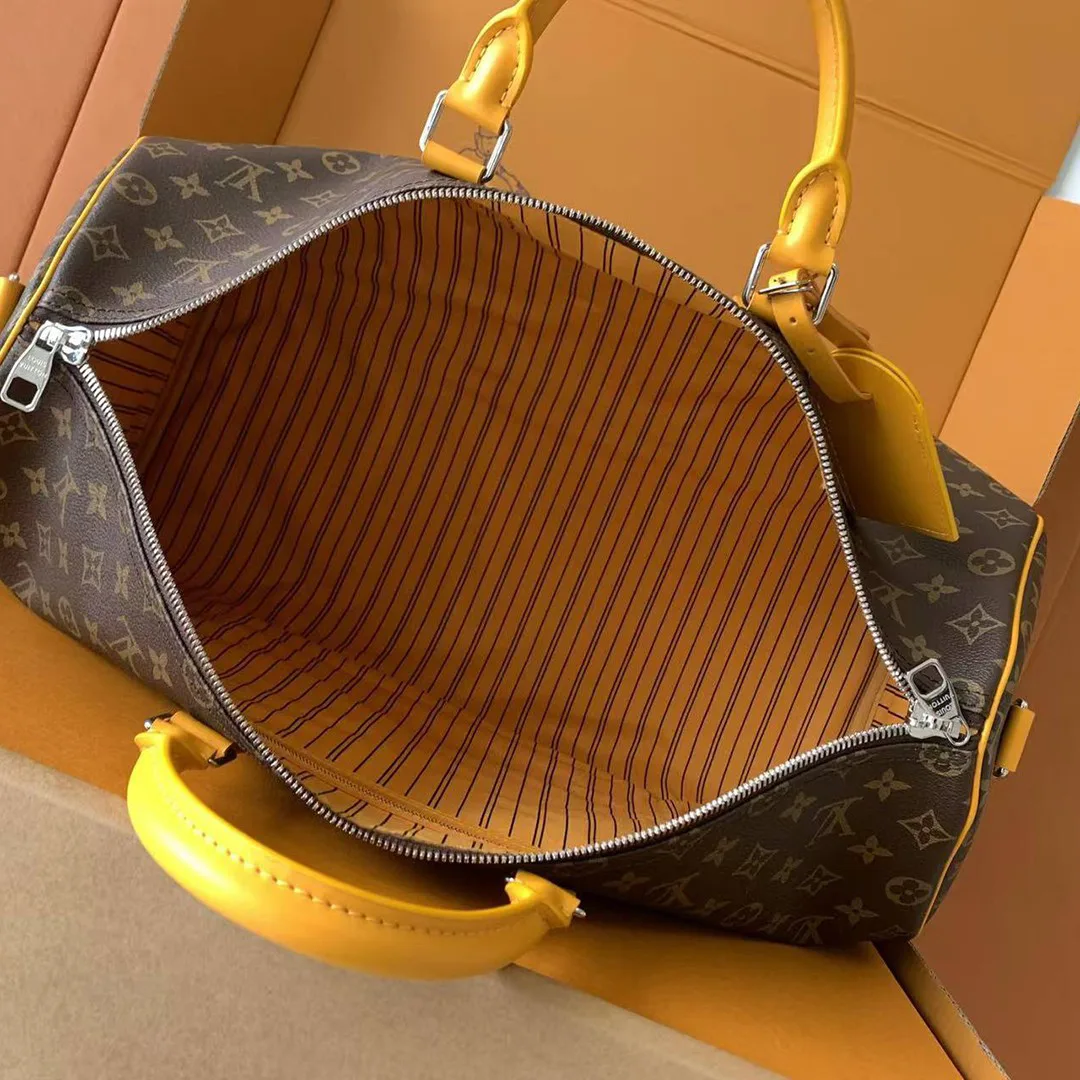 M12634 Keepall Bandoulière 50 Monogram Macassar Coated Canvas Travel Bag