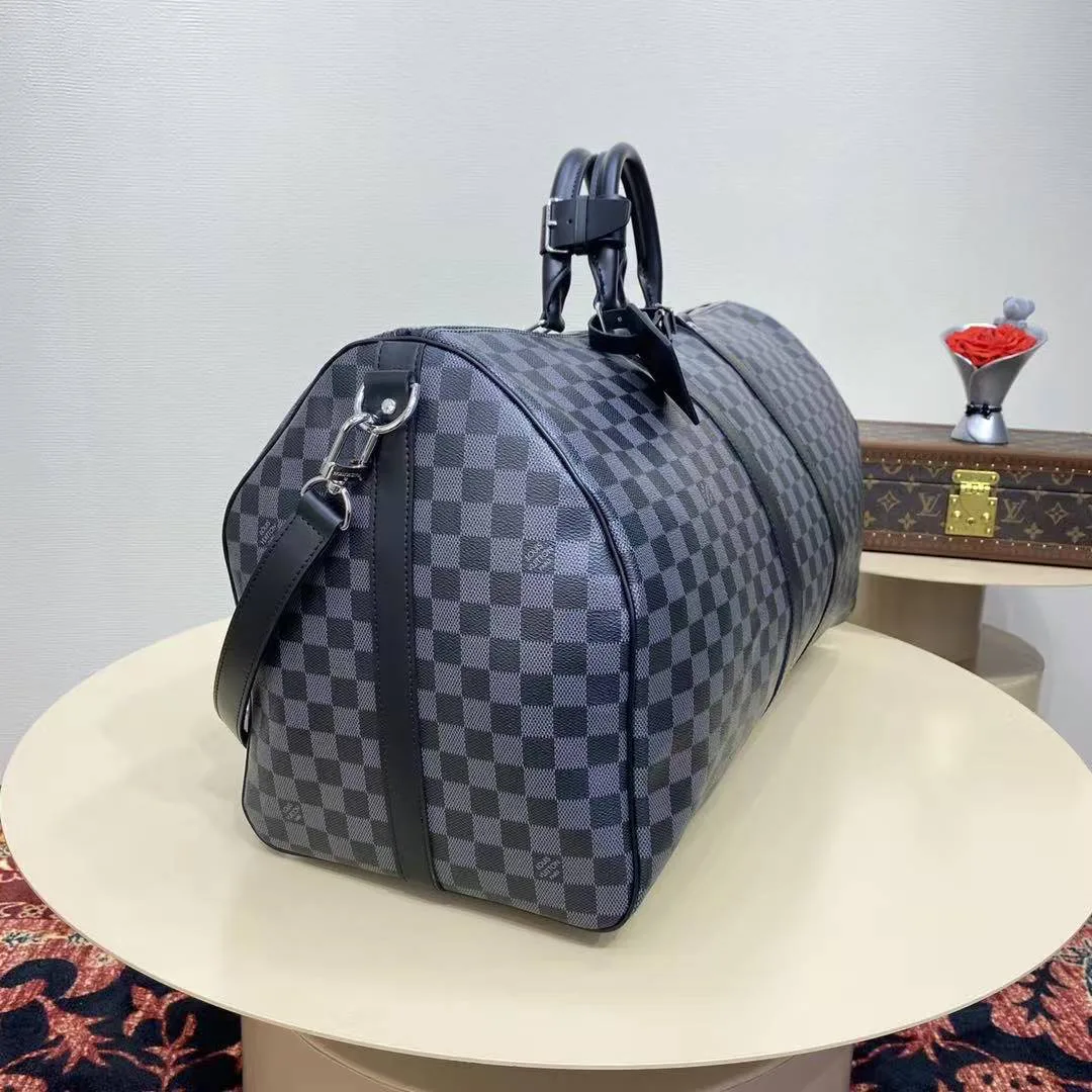 N41413 Keepall Bandoulière 55 Damier Graphite Coated Canvas Travel Bag