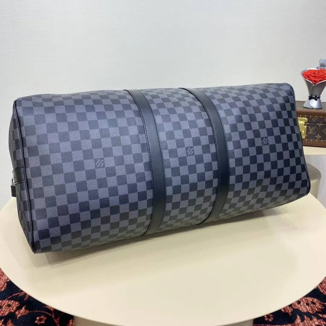 N41413 Keepall Bandoulière 55 Damier Graphite Coated Canvas Travel Bag