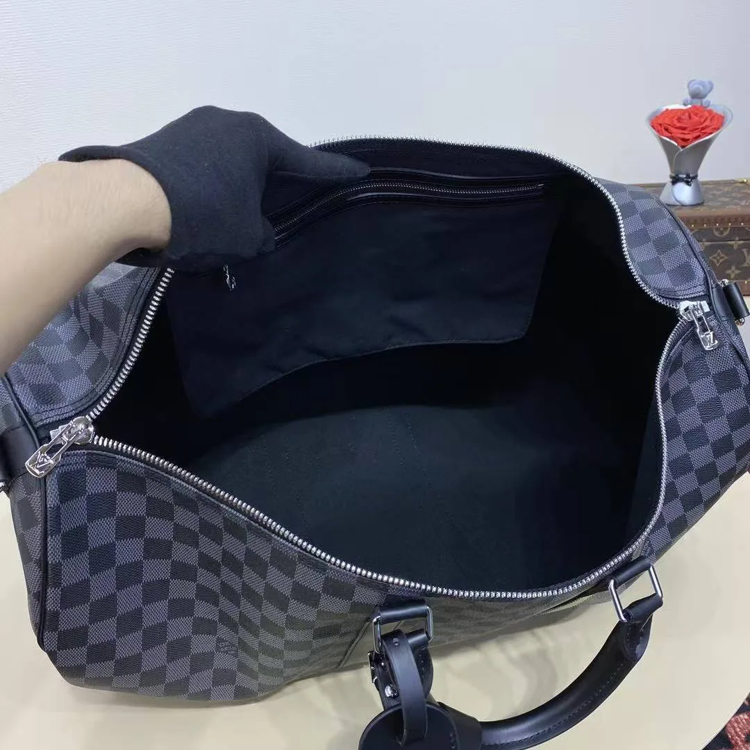 N41413 Keepall Bandoulière 55 Damier Graphite Coated Canvas Travel Bag