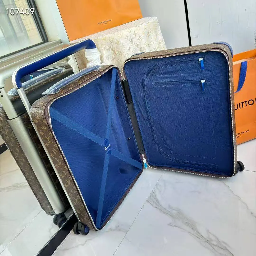 M12613 Horizon 55 Monogram Macassar Coated Canvas Rolling Luggage