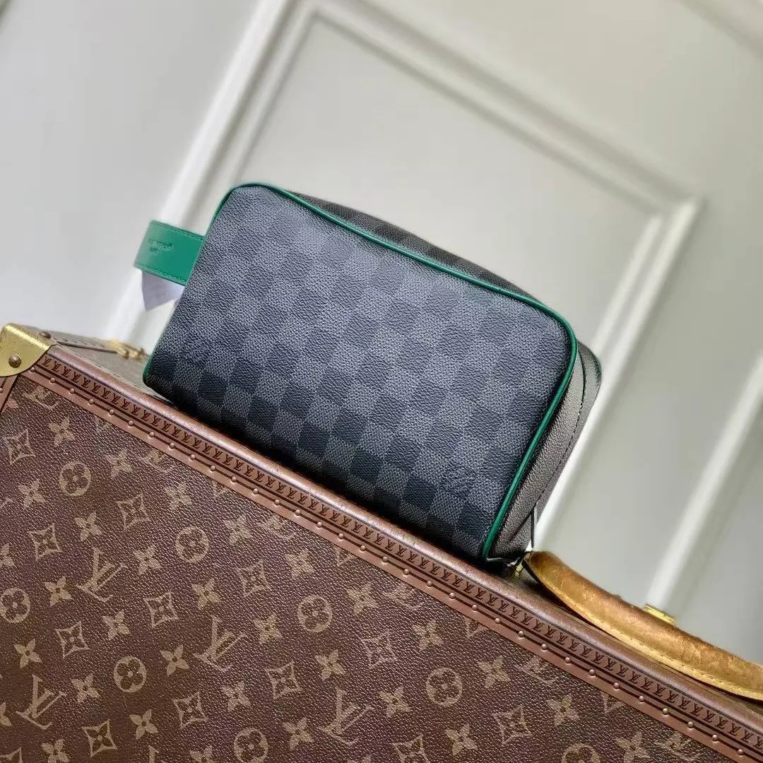 N40852 Locket Dopp Kit Damier Graphite Coated Canvas