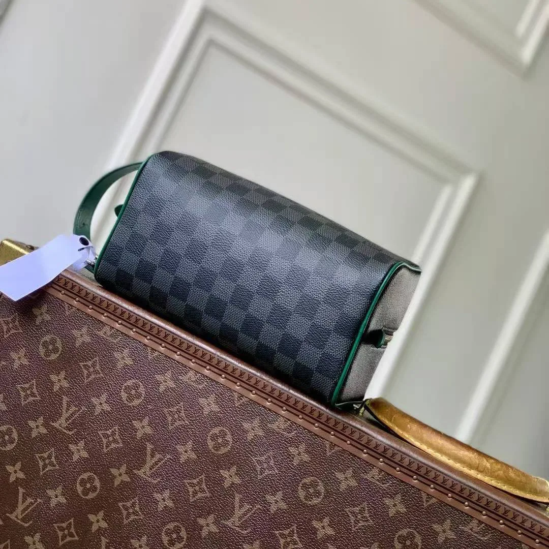 N40852 Locket Dopp Kit Damier Graphite Coated Canvas