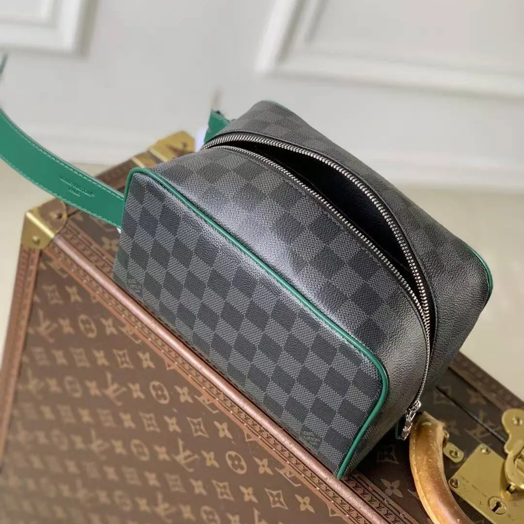N40852 Locket Dopp Kit Damier Graphite Coated Canvas