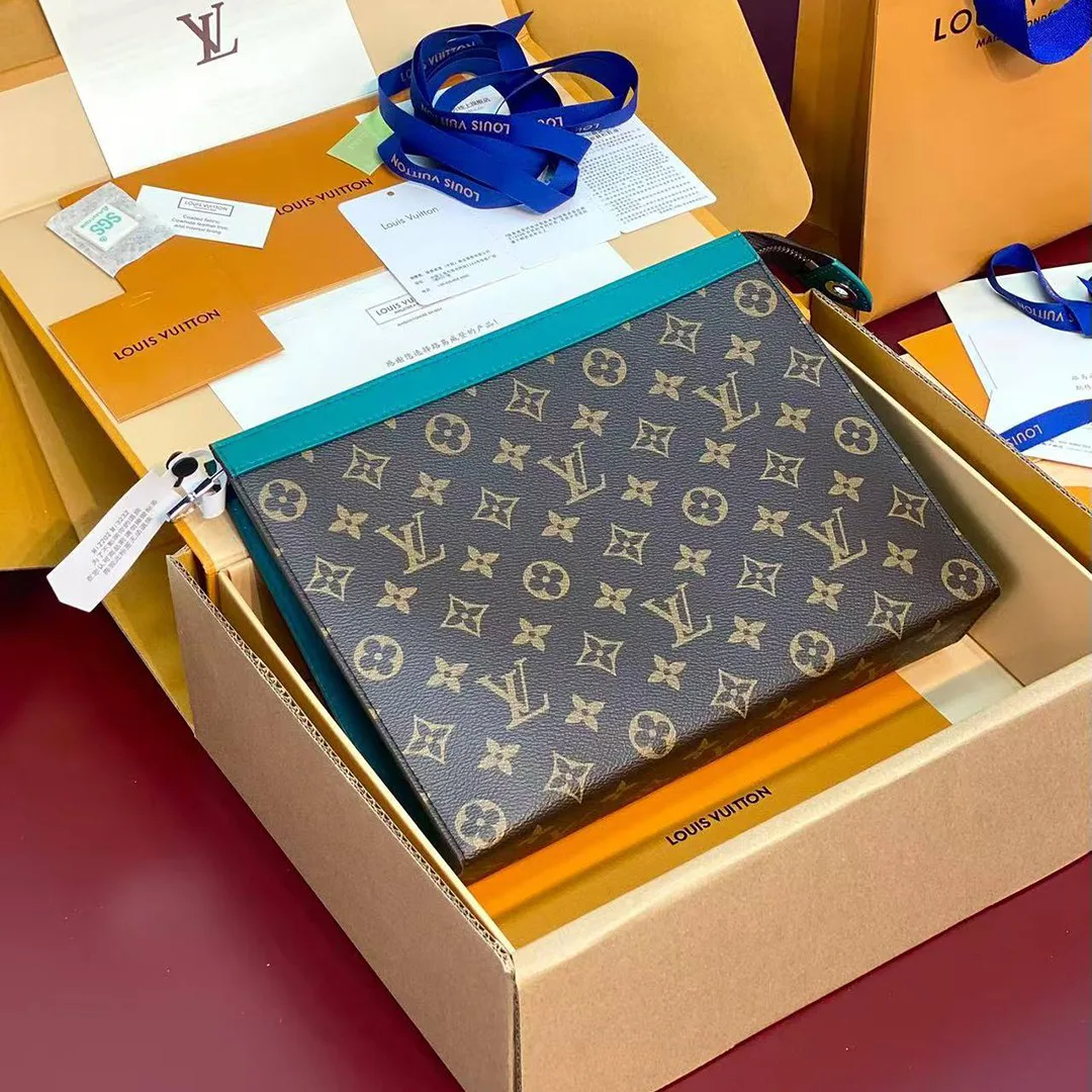 M12816 Pochette Voyage MM Monogram Macassar Coated Canvas