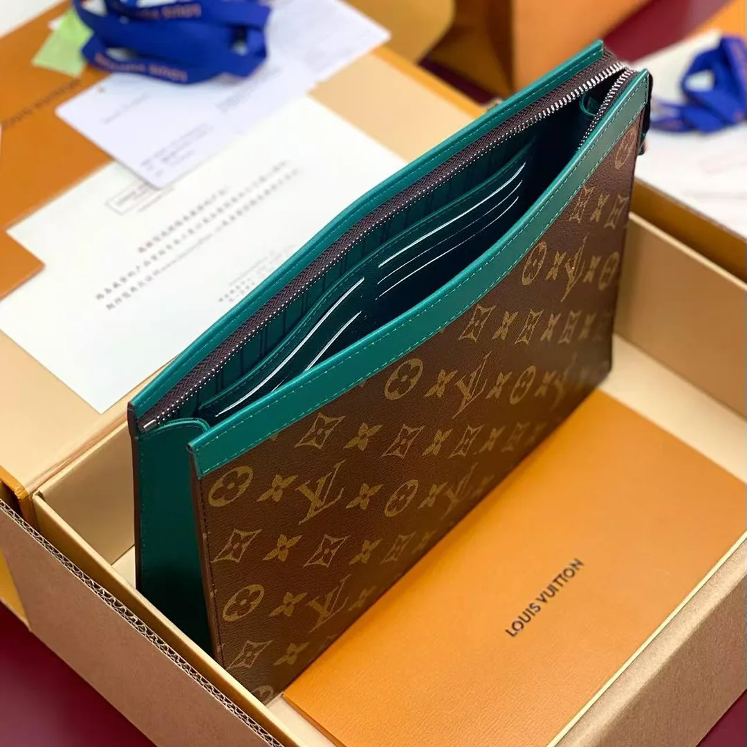 M12816 Pochette Voyage MM Monogram Macassar Coated Canvas