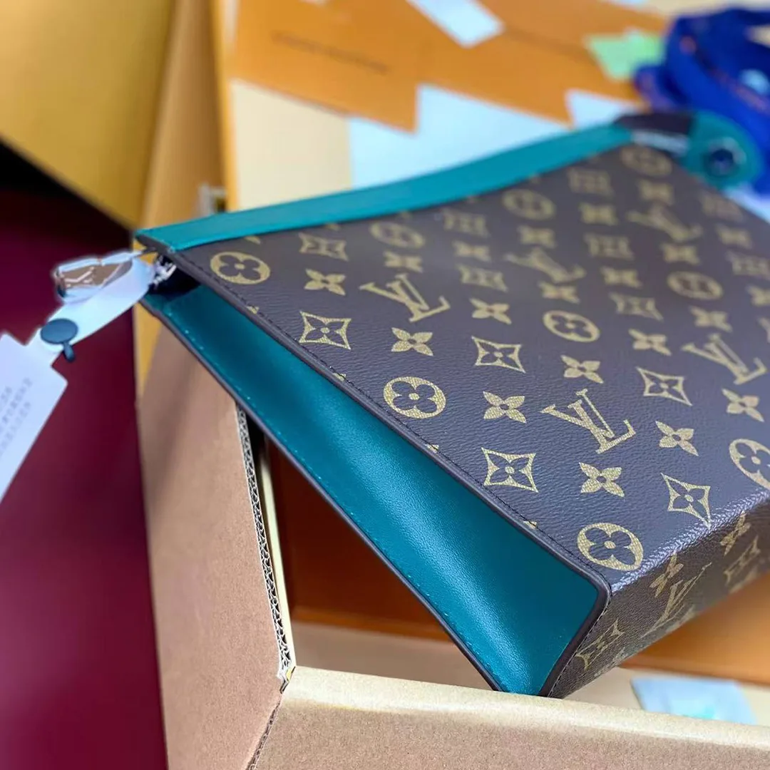 M12816 Pochette Voyage MM Monogram Macassar Coated Canvas