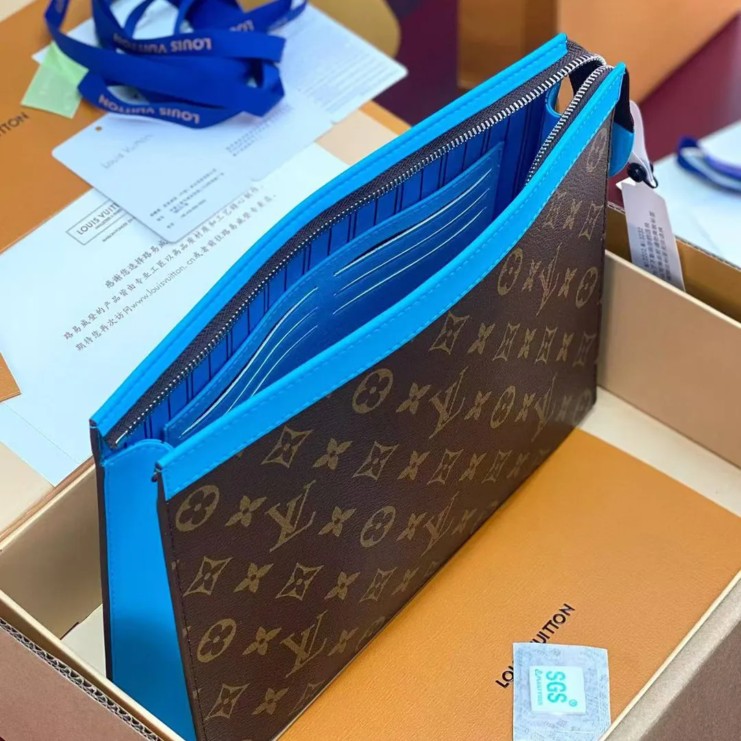 M12815 Pochette Voyage MM Monogram Macassar Coated Canvas