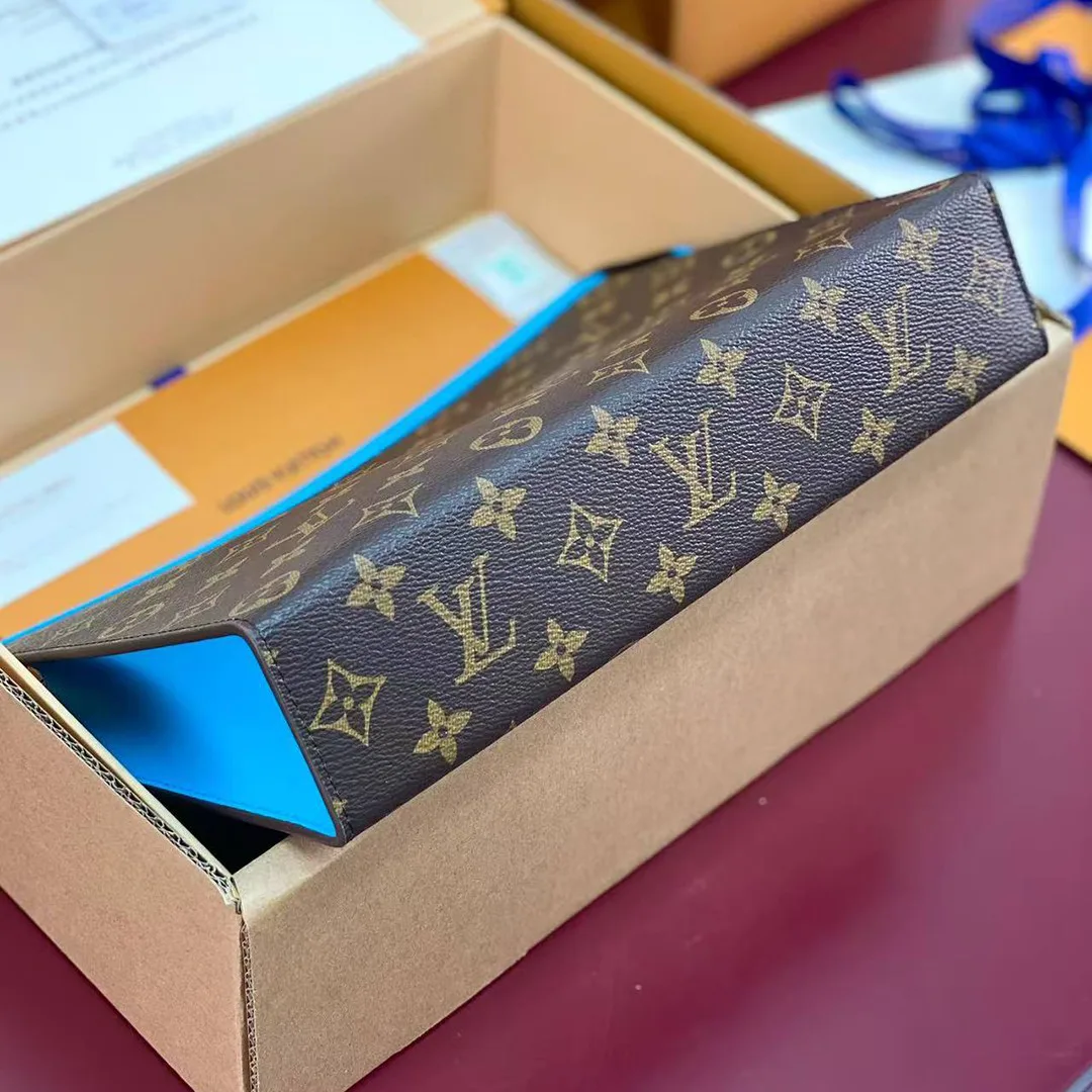 M12815 Pochette Voyage MM Monogram Macassar Coated Canvas