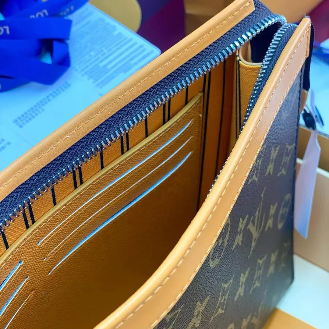 M12820 Pochette Voyage MM Monogram Macassar Coated Canvas