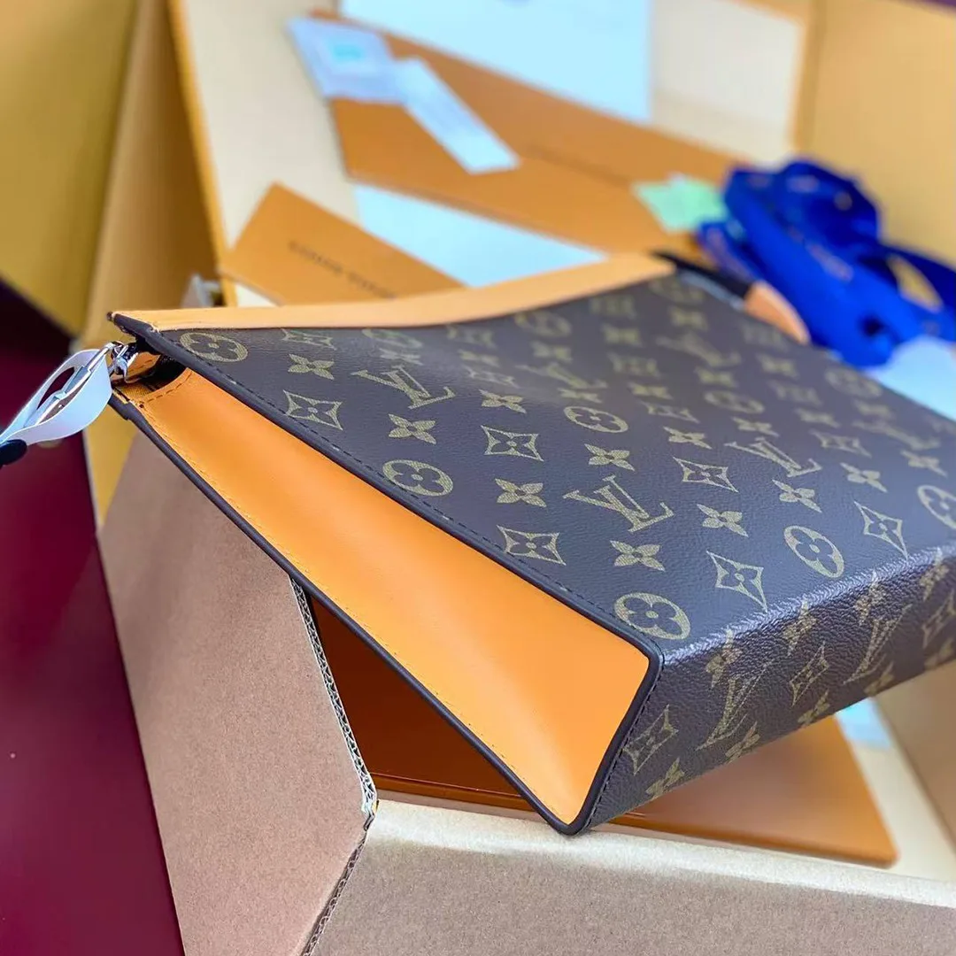 M12820 Pochette Voyage MM Monogram Macassar Coated Canvas
