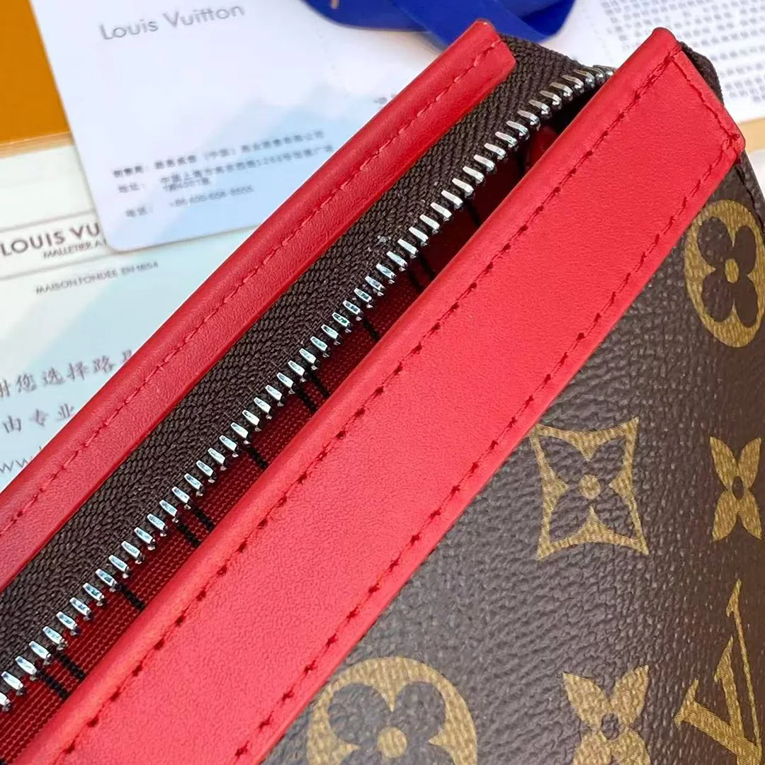 M12817 Pochette Voyage MM Monogram Macassar Coated Canvas