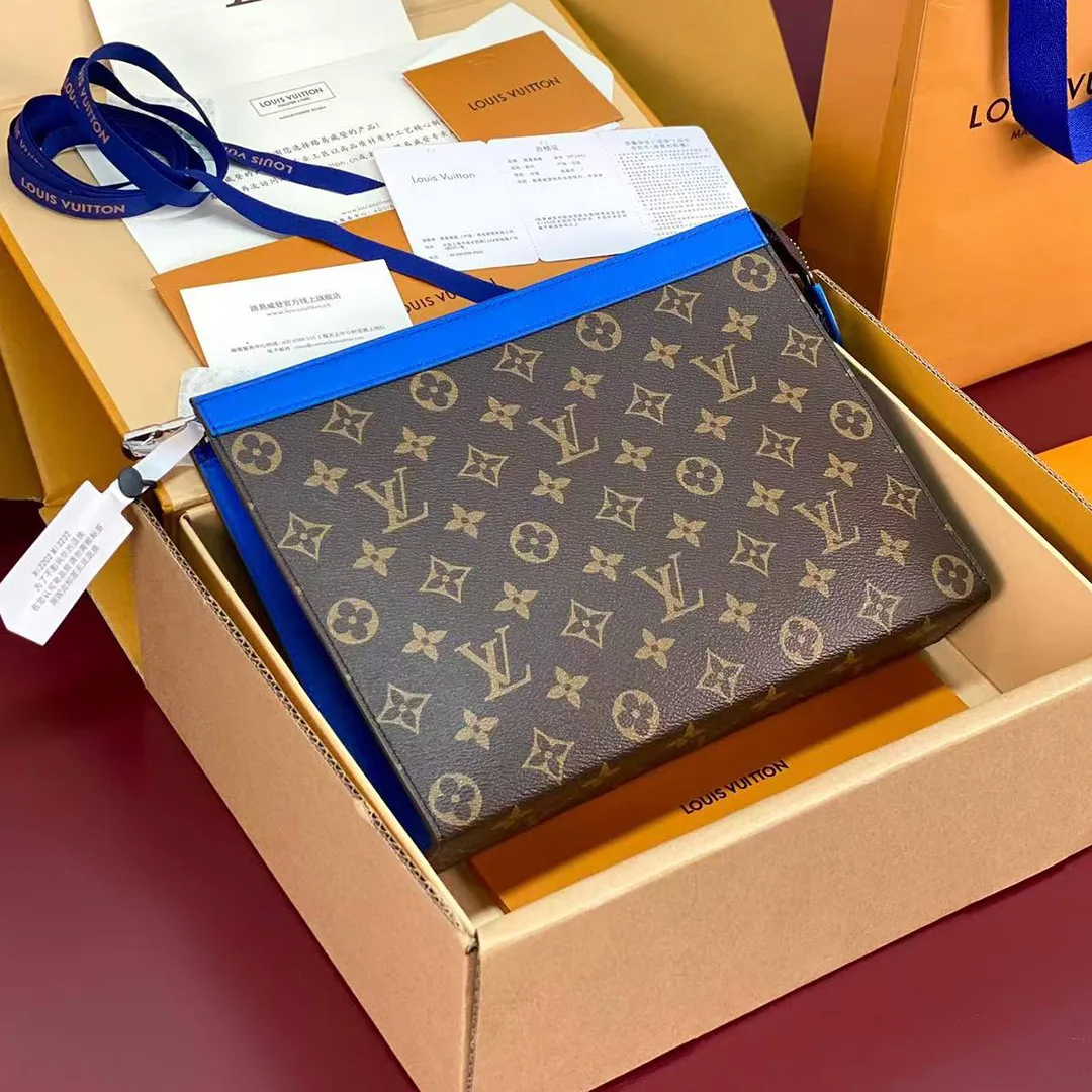 M12819 Pochette Voyage MM Monogram Macassar Coated Canvas