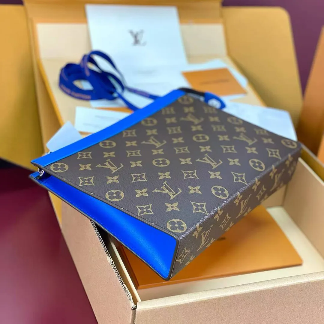 M12819 Pochette Voyage MM Monogram Macassar Coated Canvas