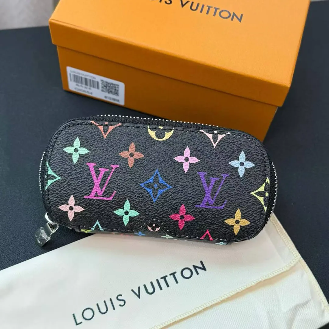 GI1287 L.V x TM Monogram Multicolor Sunglasses Pouch Murakami Monogram Coated Canvas