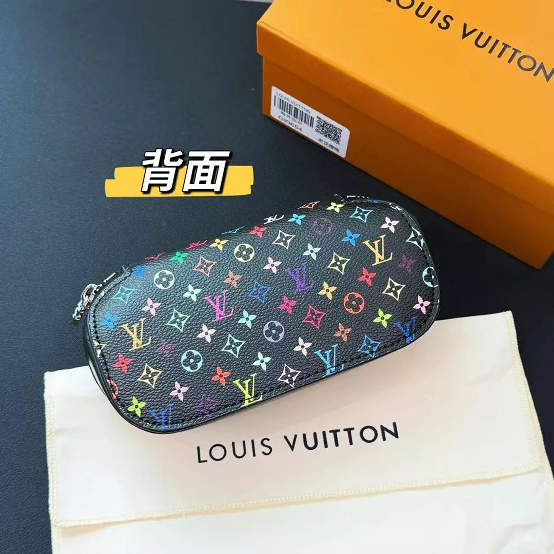 GI1287 L.V x TM Monogram Multicolor Sunglasses Pouch Murakami Monogram Coated Canvas