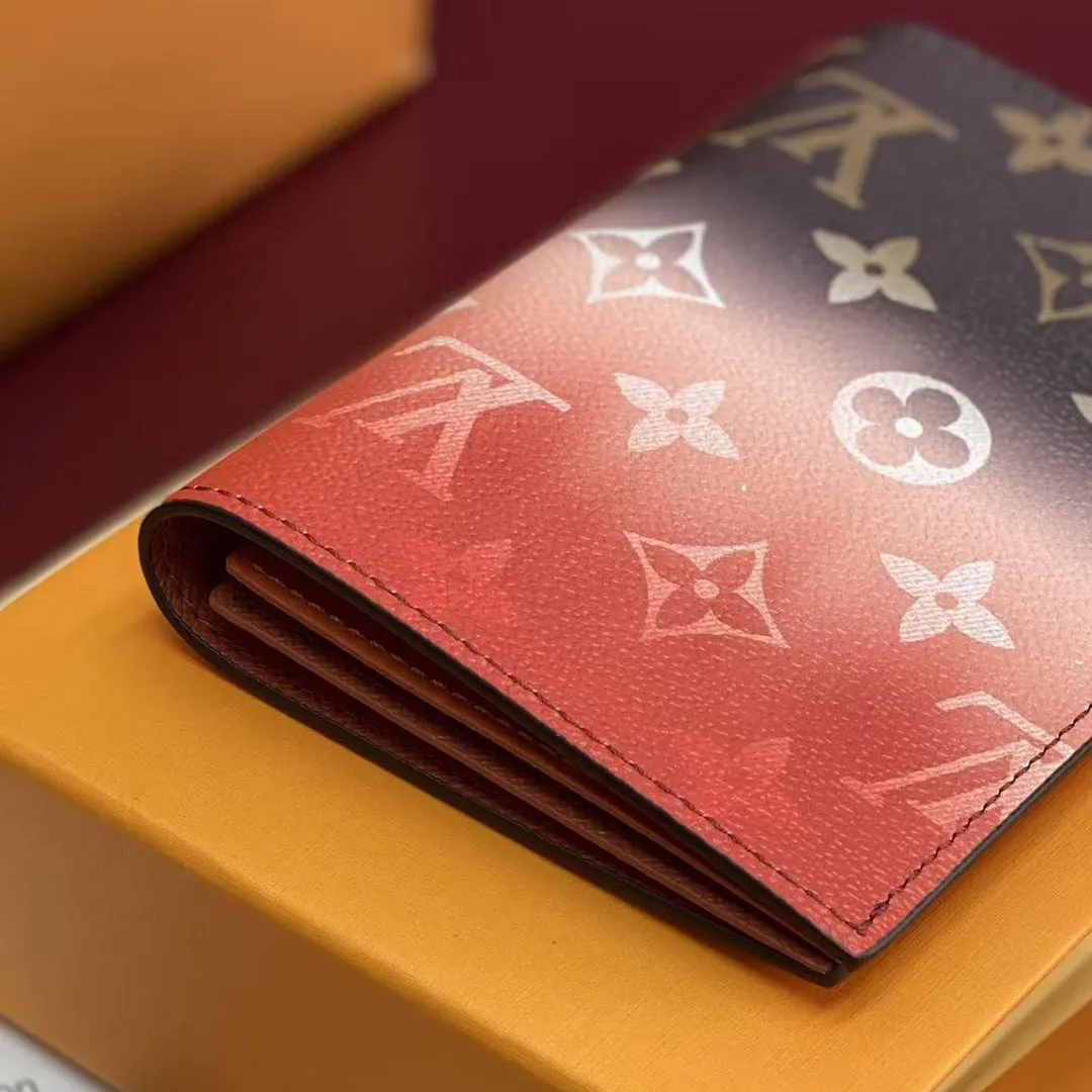 M28009 Passport Cover Orange Monogram Pigment Coated Canvas