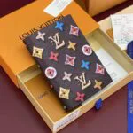 M28281 Passport Cover Chocolate Monogram Donuts Coated Canvas - M28039 2 M28281 Passport Cover Chocolate Monogram Donuts Coated Canvas