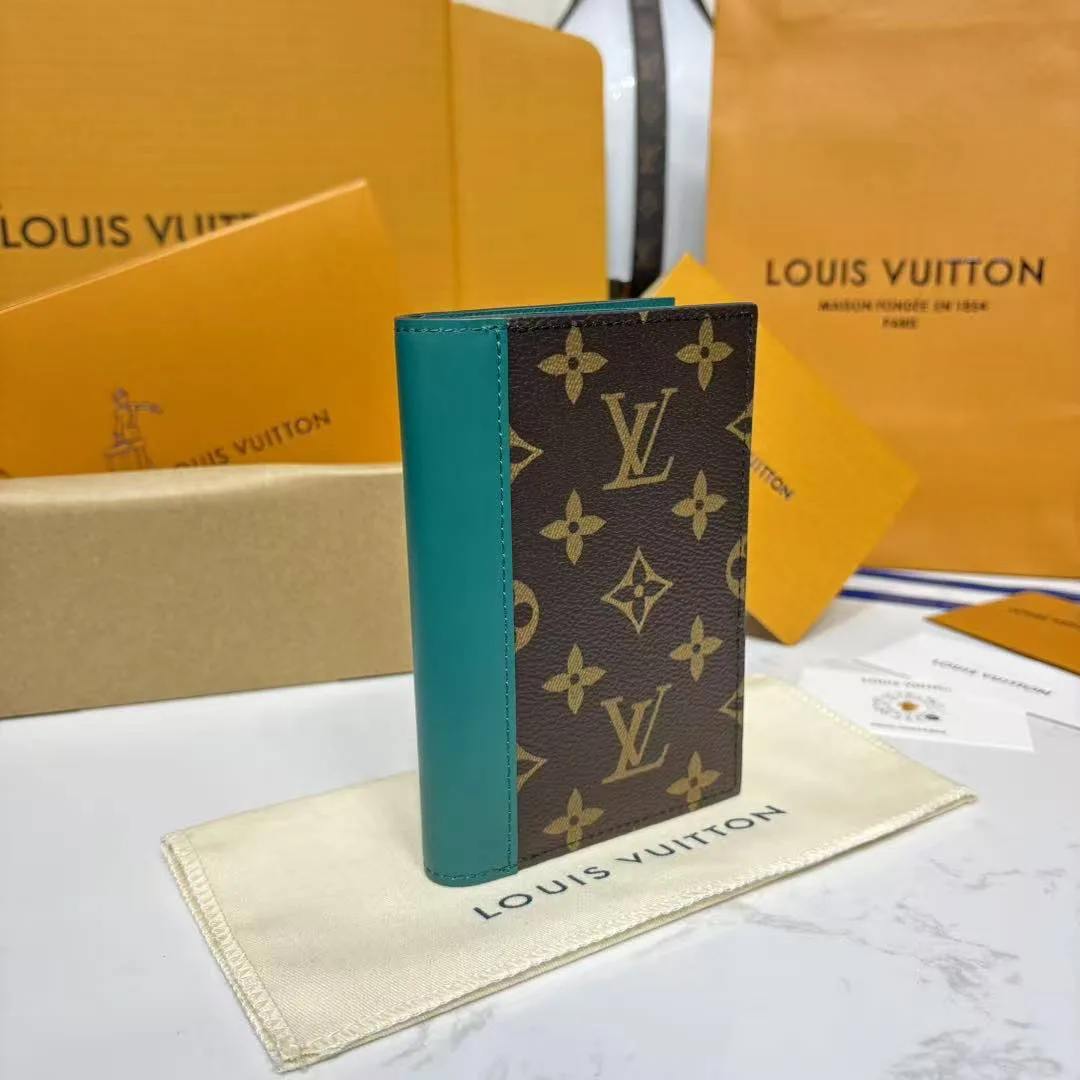 M12823 Passport Cover Monogram Macassar Coated Canvas