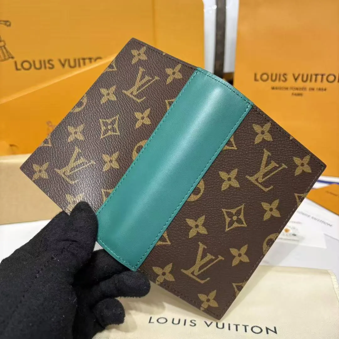 M12823 Passport Cover Monogram Macassar Coated Canvas