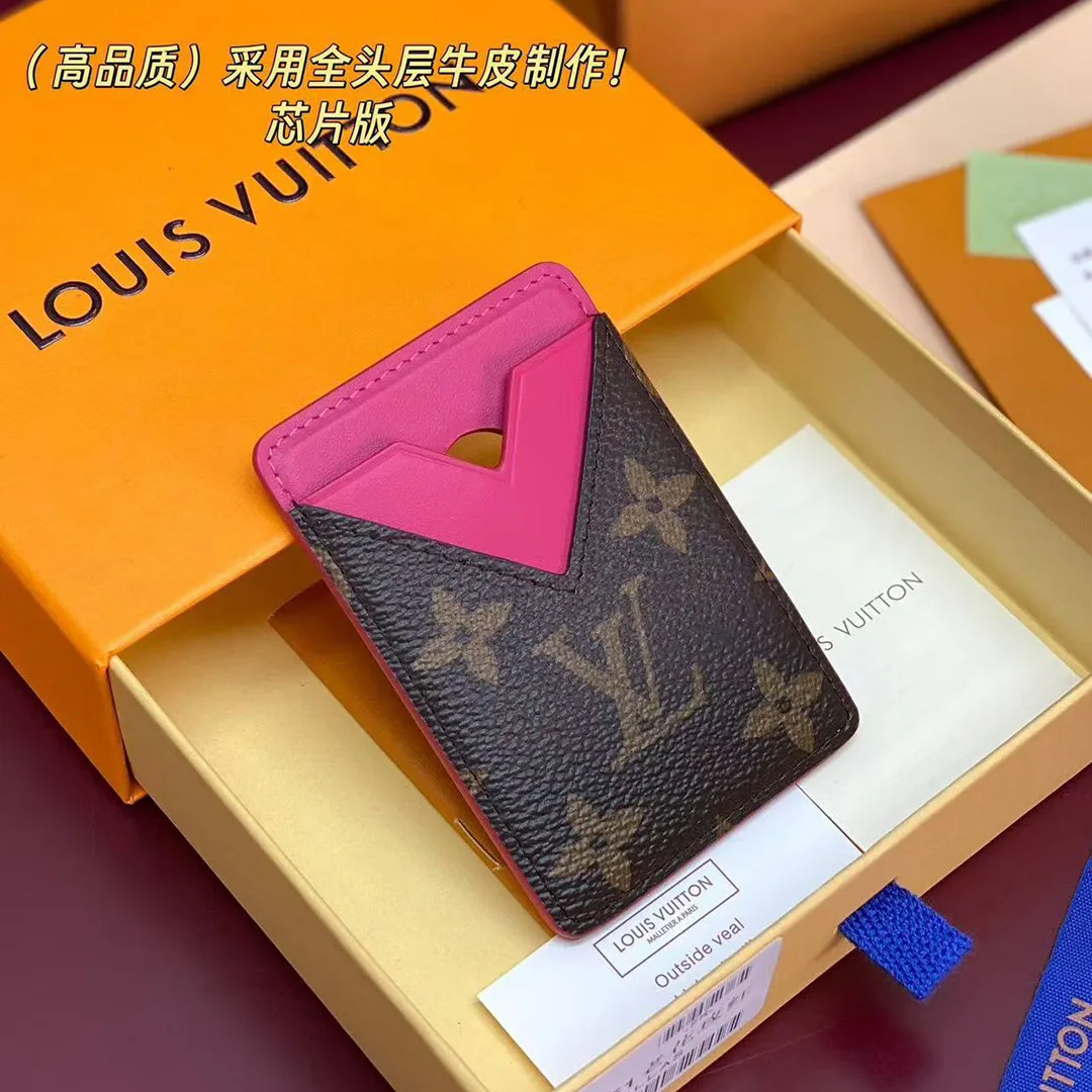 M12851 Magnetic Card Holder Monogram Macassar Coated Canvas