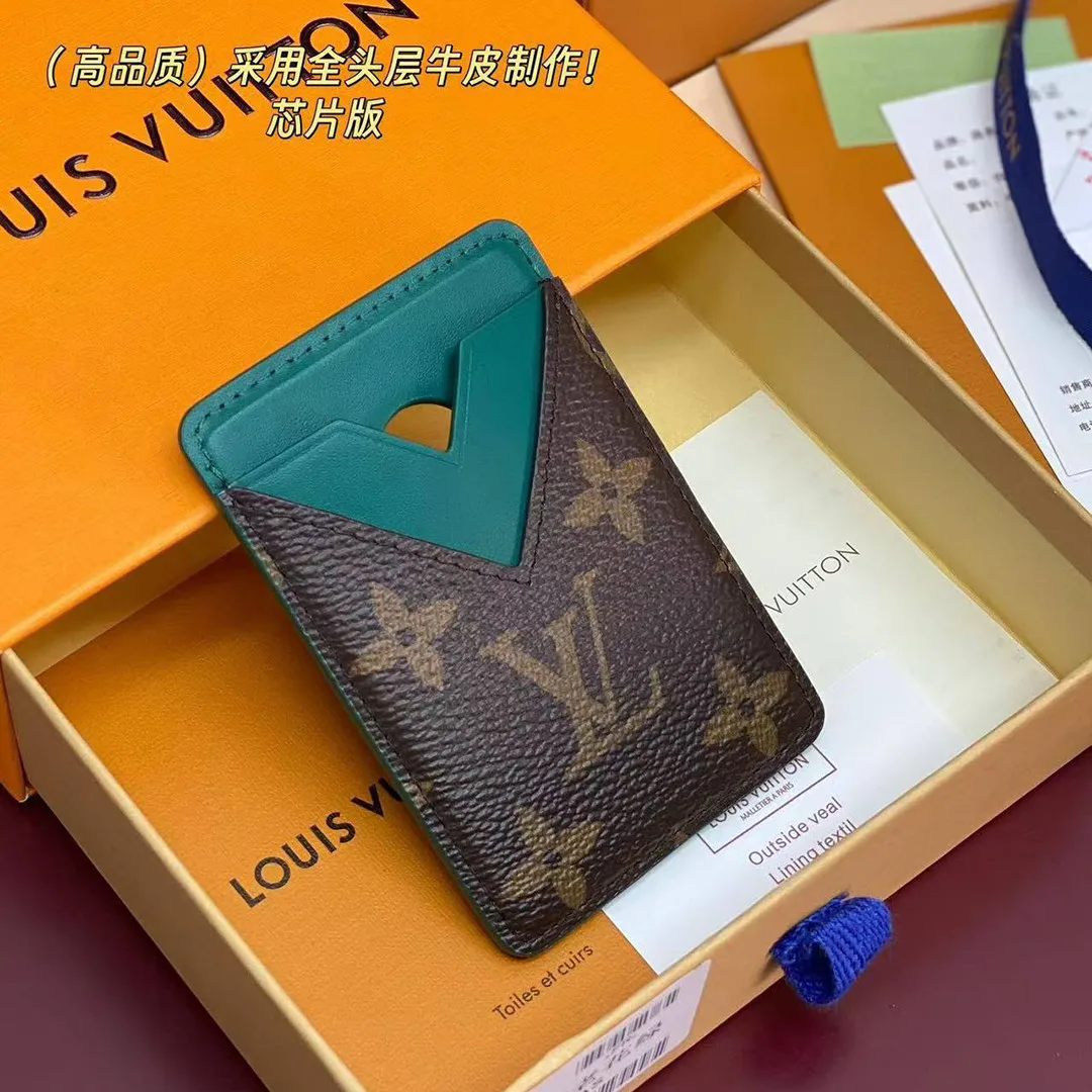 M12855 Magnetic Card Holder Monogram Macassar Coated Canvas