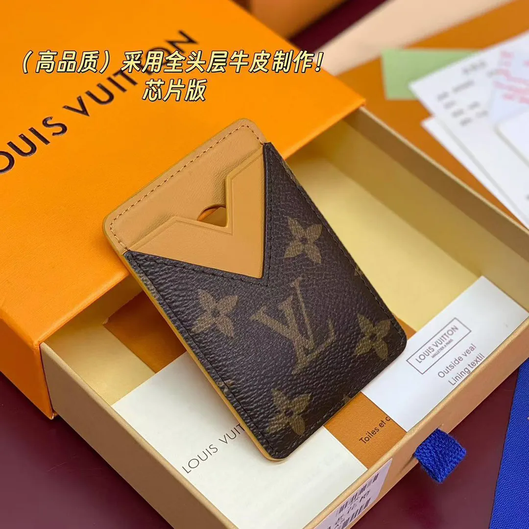 M12853 Magnetic Card Holder Monogram Macassar Coated Canvas