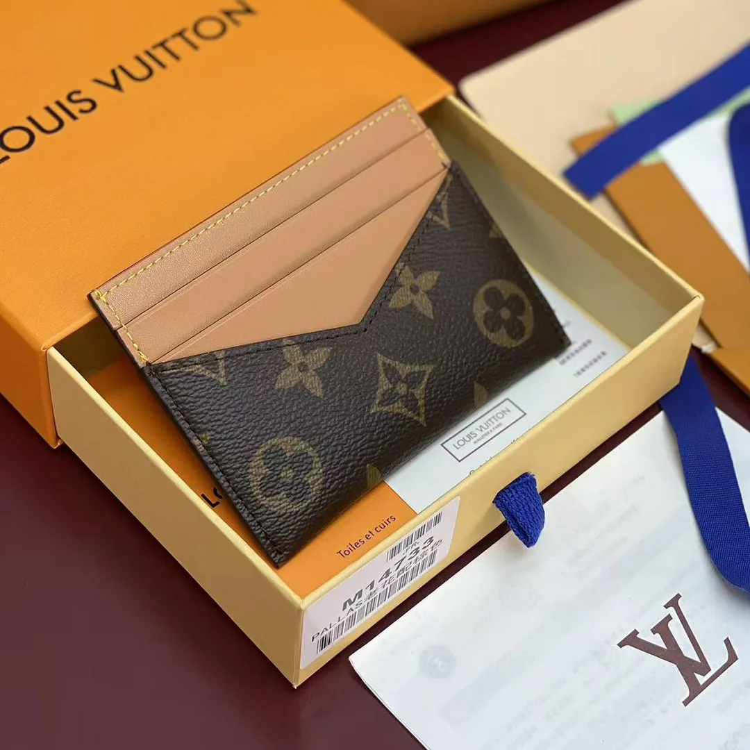 M14733 Triple Card Holder Monogram Coated Canvas