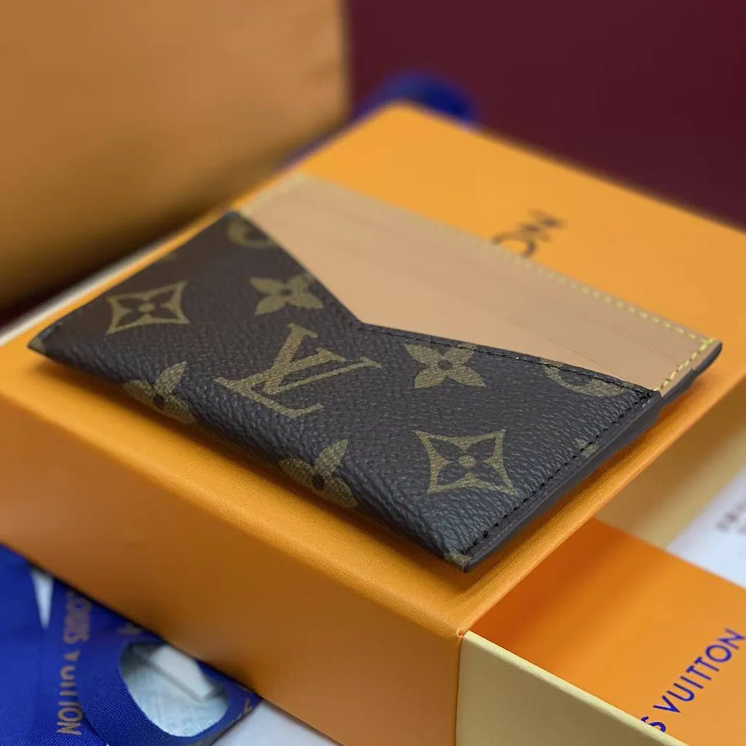 M14733 Triple Card Holder Monogram Coated Canvas