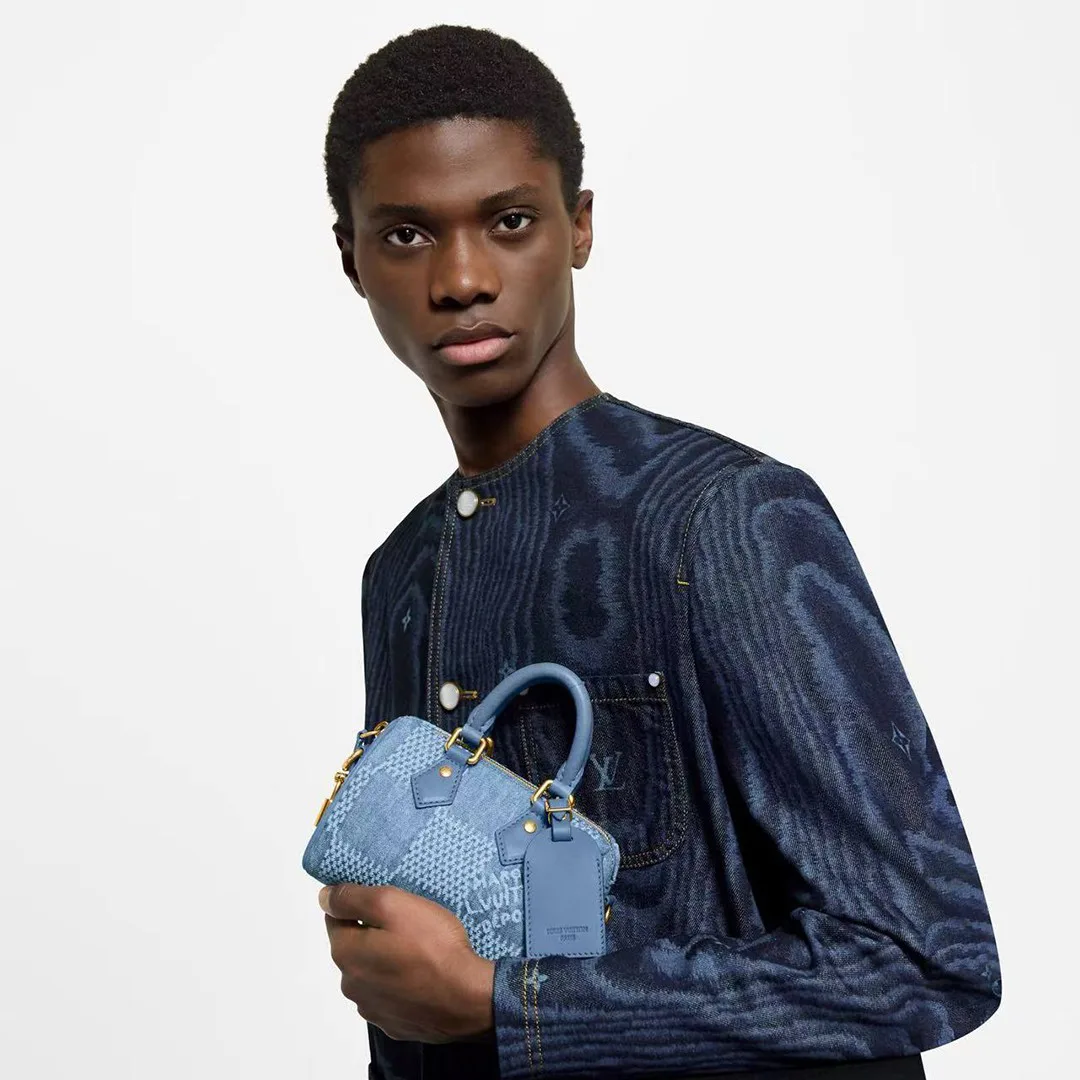 N00208 Speedy 18 Bandoulière Damier Denim 3D Cotton Canvas
