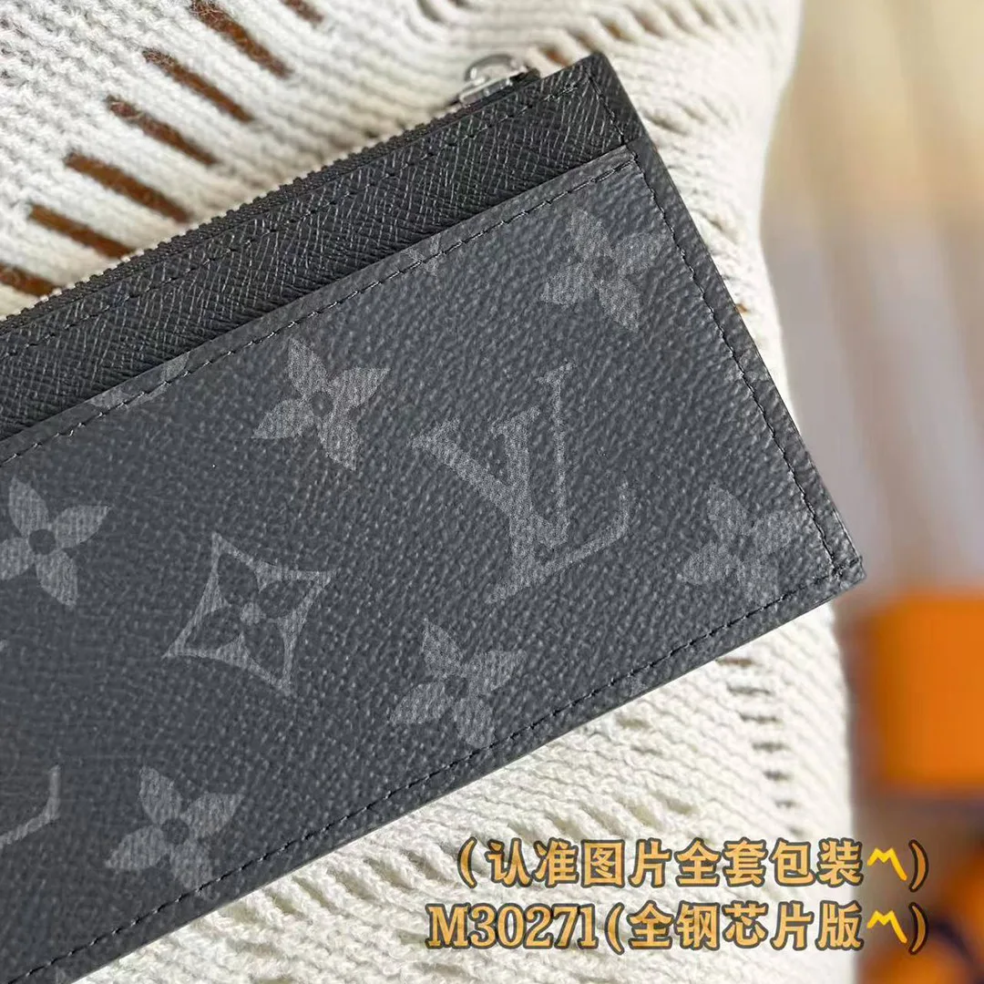 M30271 Coin Card Holder Monogram Eclipse Coated Canvas