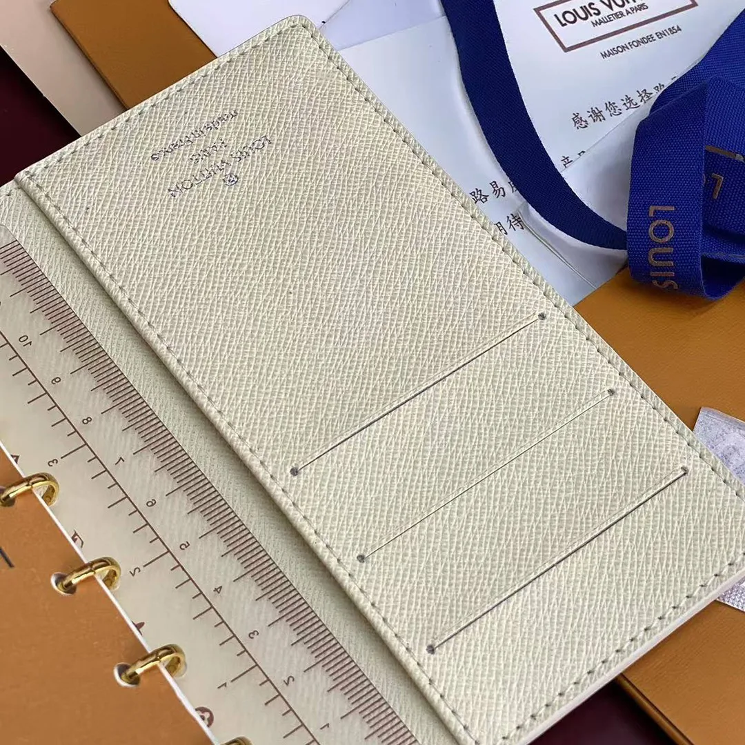 R20706 Small Ring Agenda Cover Damier Azur Canvas