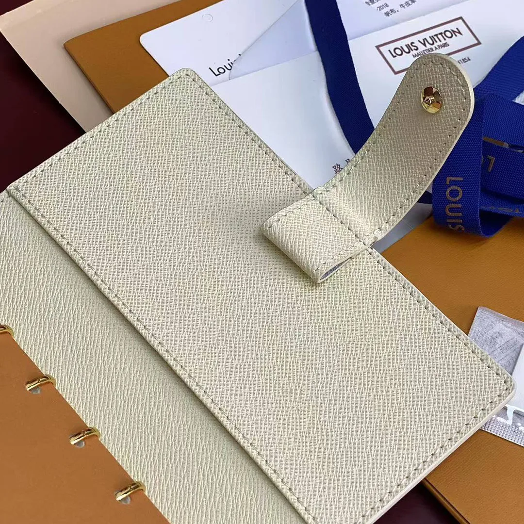 R20706 Small Ring Agenda Cover Damier Azur Canvas