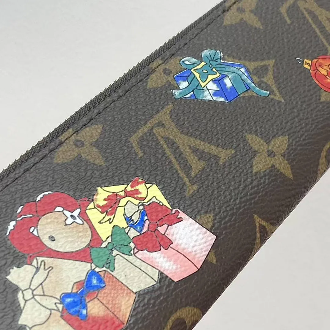 GI1474 Charlotte Pencil Pouch Vivienne Monogram Coated Canvas