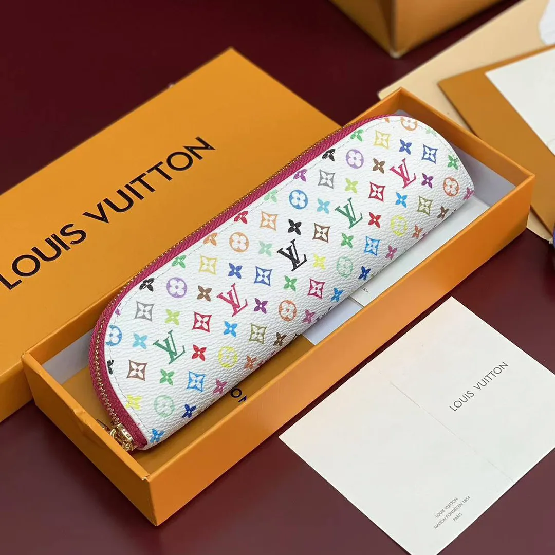 GI1303 TM Monogram Multicolor Charlotte Pencil Pouch Monogram Coated Canvas