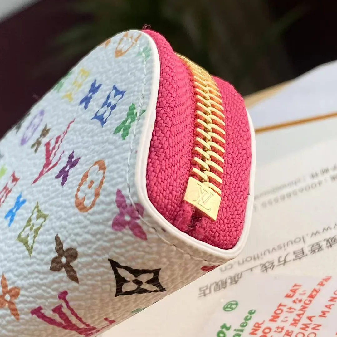 GI1303 TM Monogram Multicolor Charlotte Pencil Pouch Monogram Coated Canvas