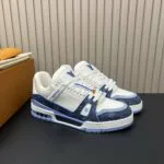 1AJQLF L.V Trainer Sneaker Monogram Grained Calf Leather Plain Calf Leather - 1AJQMJ 1 1AJQLF L.V Trainer Sneaker Monogram Grained Calf Leather Plain Calf Leather