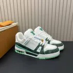 1AJQLZ L.V Trainer Sneaker Monogram Grained Calf Leather Plain Calf Leather - 1AJQLF 1 1AJQLZ L.V Trainer Sneaker Monogram Grained Calf Leather Plain Calf Leather