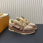 1AJ480 L.V Trainer Sneaker Textile Plain Calf Leather - 1AJQLZ 1 1AJ480 L.V Trainer Sneaker Textile Plain Calf Leather