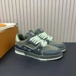 1AJ460 L.V Trainer Sneaker Textile Plain Calf Leather - 1AJ480 1 1AJ460 L.V Trainer Sneaker Textile Plain Calf Leather