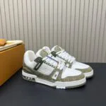 1AIKN4 L.V Trainer Sneaker Monogram Denim Monogram-embossed Grained Calf Leather - 1A9JGN 1 1AIKN4 L.V Trainer Sneaker Monogram Denim Monogram-embossed Grained Calf Leather