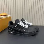 1AARES L.V Trainer Sneaker Monogram-embossed Grained Calf Leather - 1AIN26 2 1AARES L.V Trainer Sneaker Monogram-embossed Grained Calf Leather