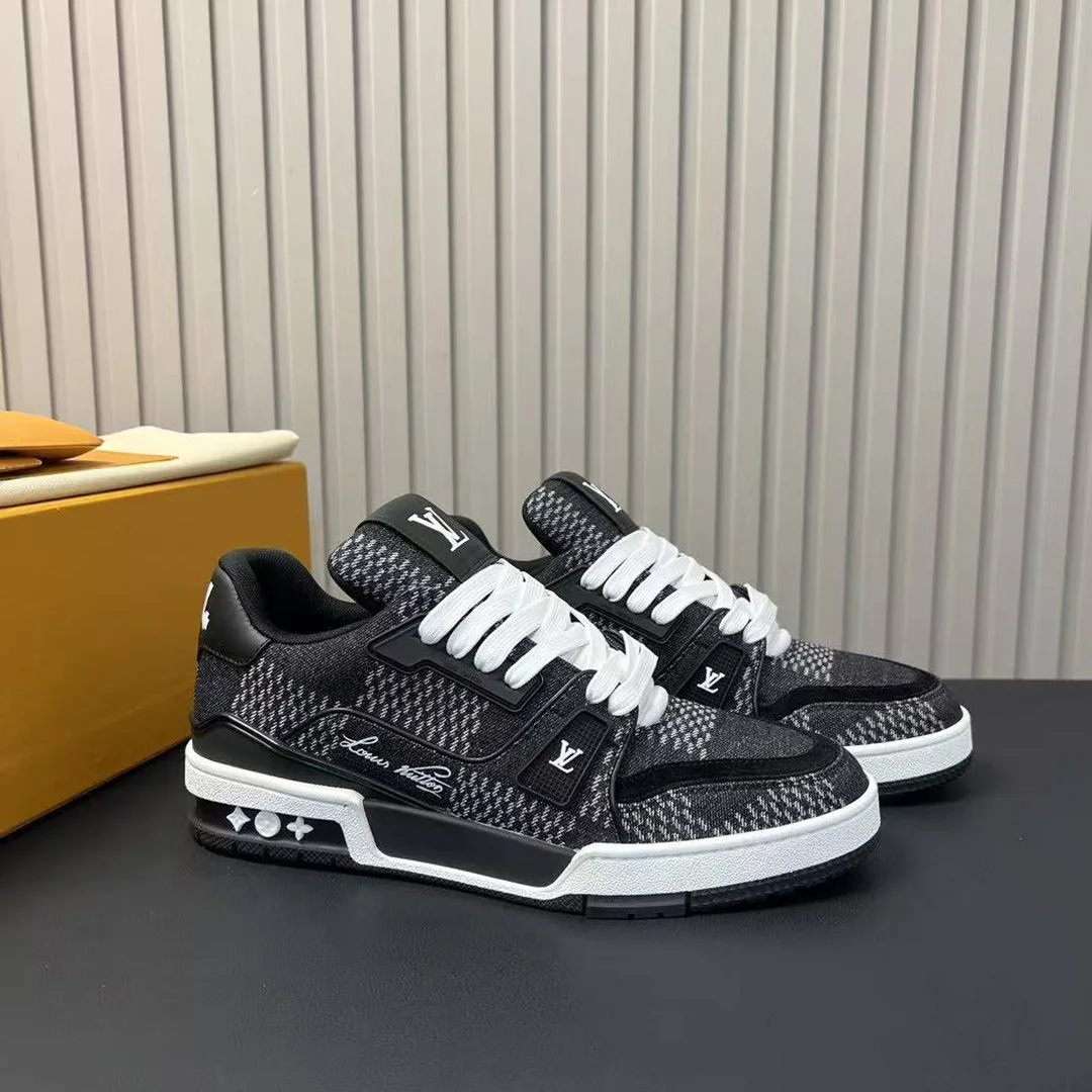 1AD6DV L.V Trainer Sneaker Damier 3D Denim