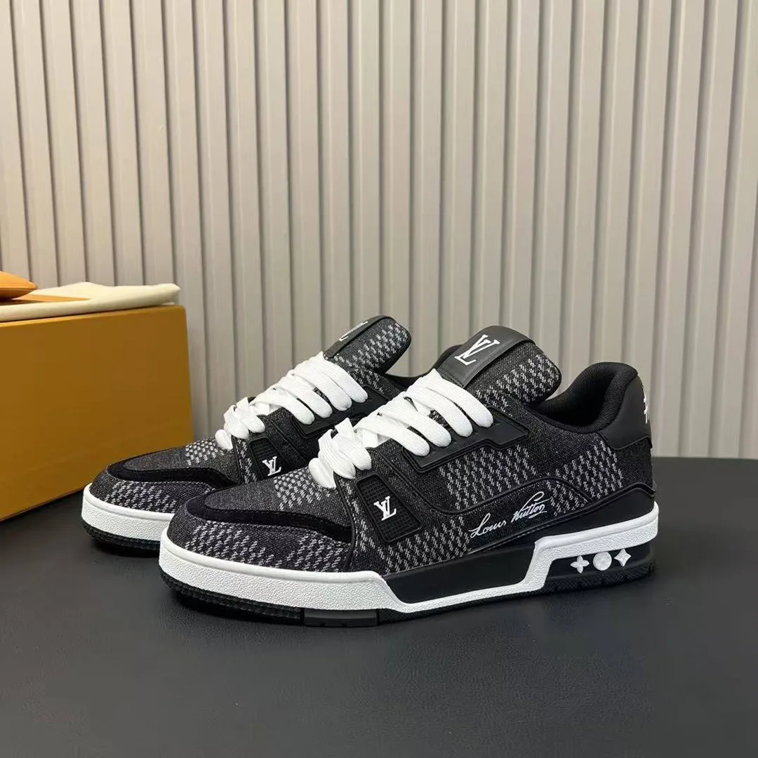 1AD6DV L.V Trainer Sneaker Damier 3D Denim